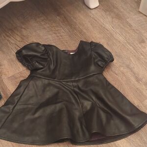 GAP Black Faux Leather Dress